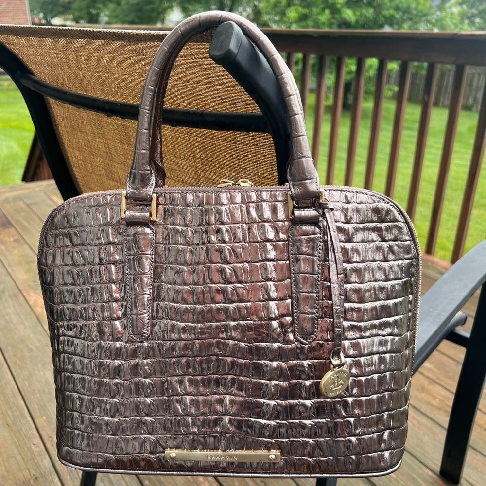 Brahmin Vivian Satchel Bag Graphite